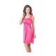 Women's Satin Short Nighty with Sleeve Less(Color: Pink, Neck Type: Square Neck)