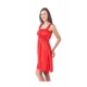 Women's Satin Short Nighty with Sleeve Less(Color: Red, Neck Type: Square Neck)