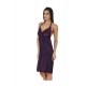 Women's Satin Short Nighty with Sleeve Less(Color: Purple, Neck Type: Halter Neck)