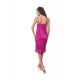 Women's Satin Short Nighty with Sleeve Less(Color: Wine, Neck Type: V Neck)
