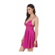 Women's Satin Babydoll Slip Sleeve Less(Color: Wine, Neck Type: V Neck)