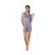 Women's Satin Top And Shorts Set with Sleeve Less(Color: Grey, Neck Type: V Neck)