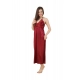 Women's Satin 2 PCs Set of Nighty And Wrap Gown with Half Sleeve(Color: Black, Neck Type: V Neck)