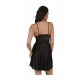 Women's Satin Babydoll Slip Sleeve Less(Color: Black, Neck Type: V Neck)