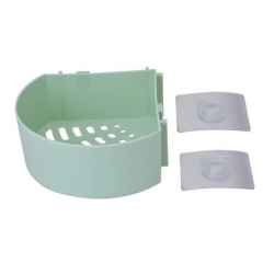 Generic Wall Mount Storage Corner Shelf Bathroom Kitchen Rack Self Adhesive Shower Caddy Plastic Triangle Basket (Color: Assorted)