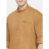 Generic Men's Cotton Men Casual Orange Kurta Shirt (Material: Cotton, (Color:Orange)
