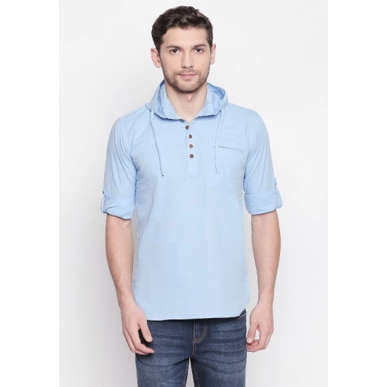 Generic Men's Cotton Casual Short Cross Kurta Shirt (Material: Cotton, (Color:Light Blue) Generic Men's Cotton Casual Short Cross Kurta Shirt (Material: Cotton, (Color:Light Blue)
