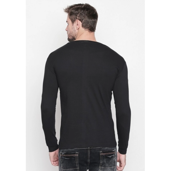 Generic Men's Cotton Slim Fit Full Sleeve T-Shirt (Material: Cotton, (Color:Black)
