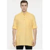 Generic Men's Cotton Men Casual Yellow Kurta Shirt (Material: Cotton, (Color:Yellow)