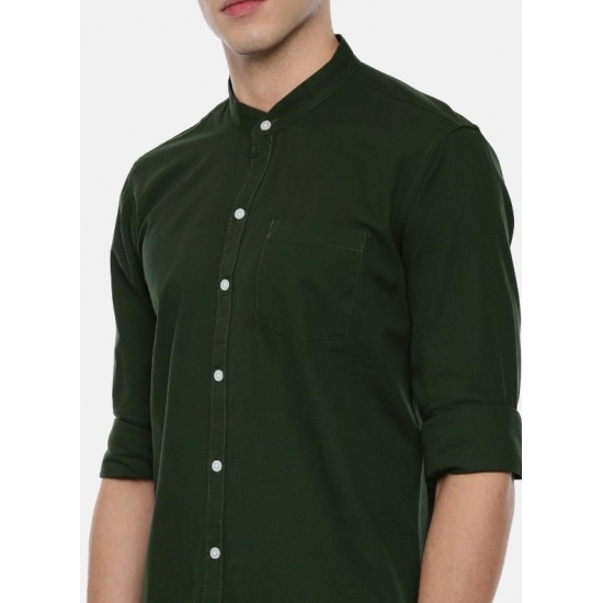 Generic Men's Cotton Slim Fit Casual Shirt (Material: Cotton, (Color:Green) Generic Men's Cotton Slim Fit Casual Shirt (Material: Cotton, (Color:Green)