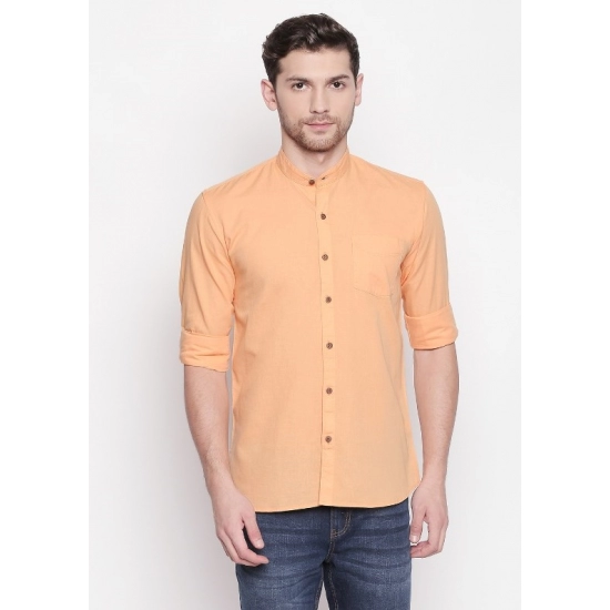 Generic Men's Cotton Casual Shirt (Material: Cotton, (Color:Orange) Generic Men's Cotton Casual Shirt (Material: Cotton, (Color:Orange)