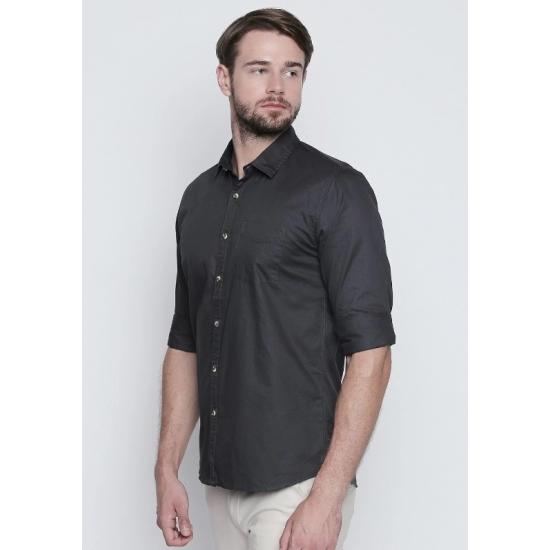 Generic Men's Cotton Slim Fit Casual Shirt (Material: Cotton, (Color:Grey)