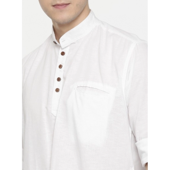 Generic Men's Cotton Men Casual White Kurta Shirt (Material: Cotton, (Color:White)
