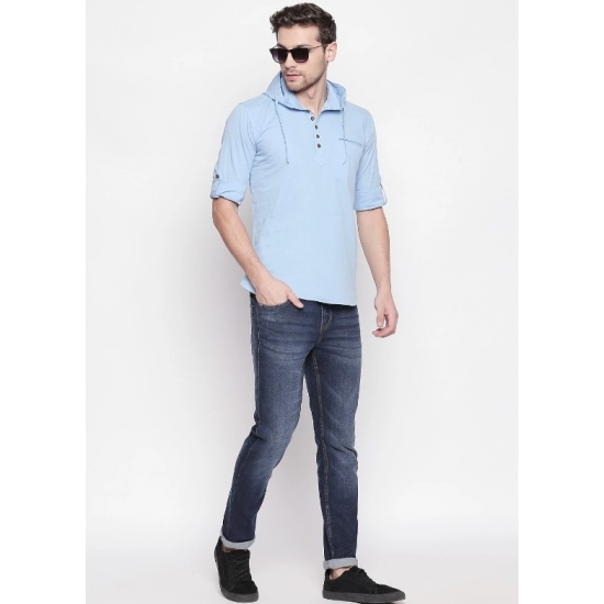 Generic Men's Cotton Casual Short Cross Kurta Shirt (Material: Cotton, (Color:Light Blue) Generic Men's Cotton Casual Short Cross Kurta Shirt (Material: Cotton, (Color:Light Blue)