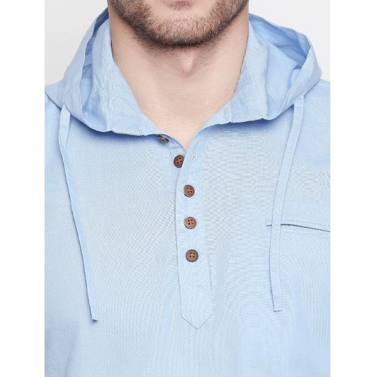 Generic Men's Cotton Casual Short Cross Kurta Shirt (Material: Cotton, (Color:Light Blue) Generic Men's Cotton Casual Short Cross Kurta Shirt (Material: Cotton, (Color:Light Blue)