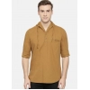 Generic Men's Cotton Casual Short Cross Kurta Shirt (Material: Cotton, (Color:Cream)