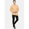 Generic Men's Cotton Casual Short Cross Kurta Shirt (Material: Cotton, (Color:Orange)