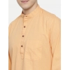 Generic Men's Cotton Casual Short Cross Kurta Shirt (Material: Cotton, (Color:Orange)