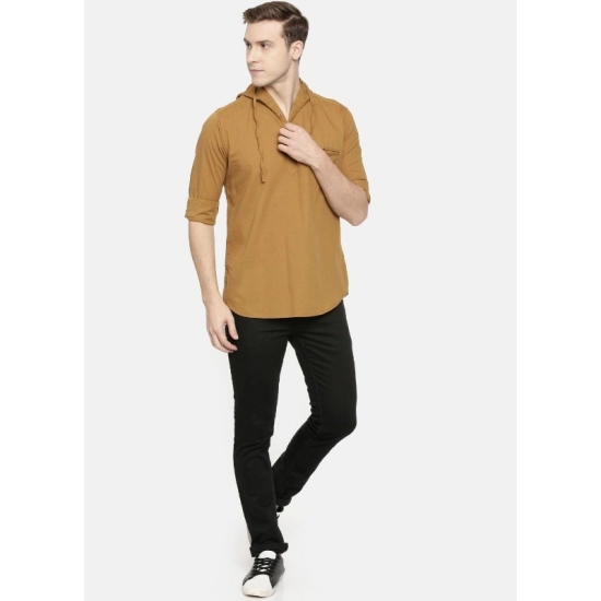Generic Men's Cotton Casual Short Cross Kurta Shirt (Material: Cotton, (Color:Cream) Generic Men's Cotton Casual Short Cross Kurta Shirt (Material: Cotton, (Color:Cream)