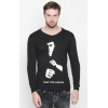 Generic Men's Cotton Slim Fit Full Sleeve T-Shirt (Material: Cotton, (Color:Black)