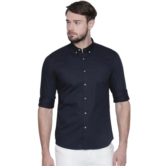 Generic Men's Cotton Slim Fit Casual Shirt (Material: Cotton, (Color:Navy Blue) Generic Men's Cotton Slim Fit Casual Shirt (Material: Cotton, (Color:Navy Blue)