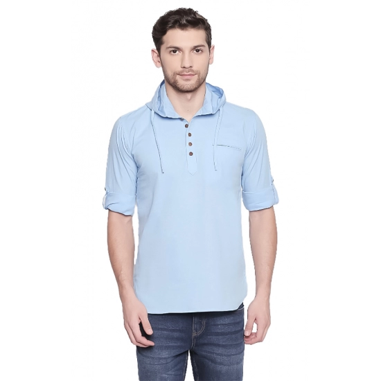 Generic Men's Cotton Casual Short Cross Kurta Shirt (Material: Cotton, (Color:Light Blue) Generic Men's Cotton Casual Short Cross Kurta Shirt (Material: Cotton, (Color:Light Blue)