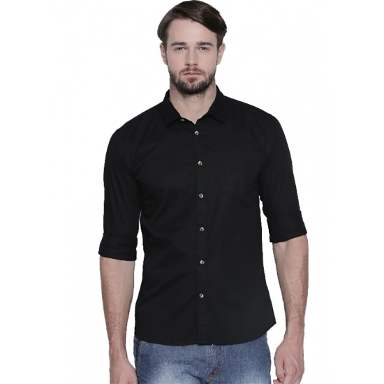 Generic Men's Cotton Slim Fit Casual Shirt (Material: Cotton, (Color:Black) Generic Men's Cotton Slim Fit Casual Shirt (Material: Cotton, (Color:Black)