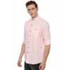 Generic Men's Cotton Slim Fit Casual Shirt (Material: Cotton, (Color:Pink)
