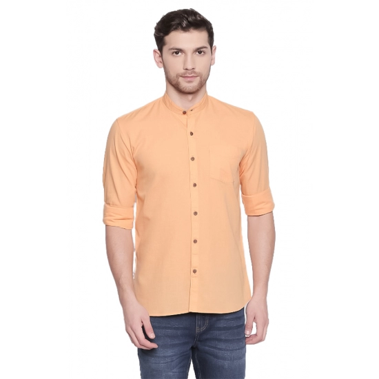 Generic Men's Cotton Casual Shirt (Material: Cotton, (Color:Orange) Generic Men's Cotton Casual Shirt (Material: Cotton, (Color:Orange)