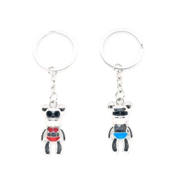 Generic Robotic Couple Metal Keychain (Color: Assorted)