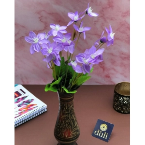Generic Artificial Flowers Bunch Bouquet Of Purple Blossoms For Home Decoration (Color: Purple, Material: Silk Polyester)