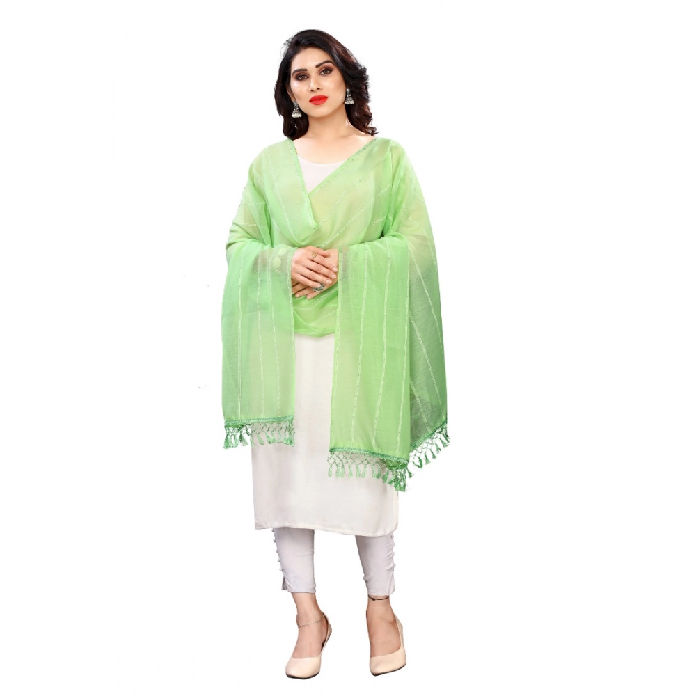 Generic Women's Cotton Silk Strips Printed Dupatta (Parrot Green, Length:2-2.4 mtr) Generic Women's Cotton Silk Strips Printed Dupatta (Parrot Green, Length:2-2.4 mtr)