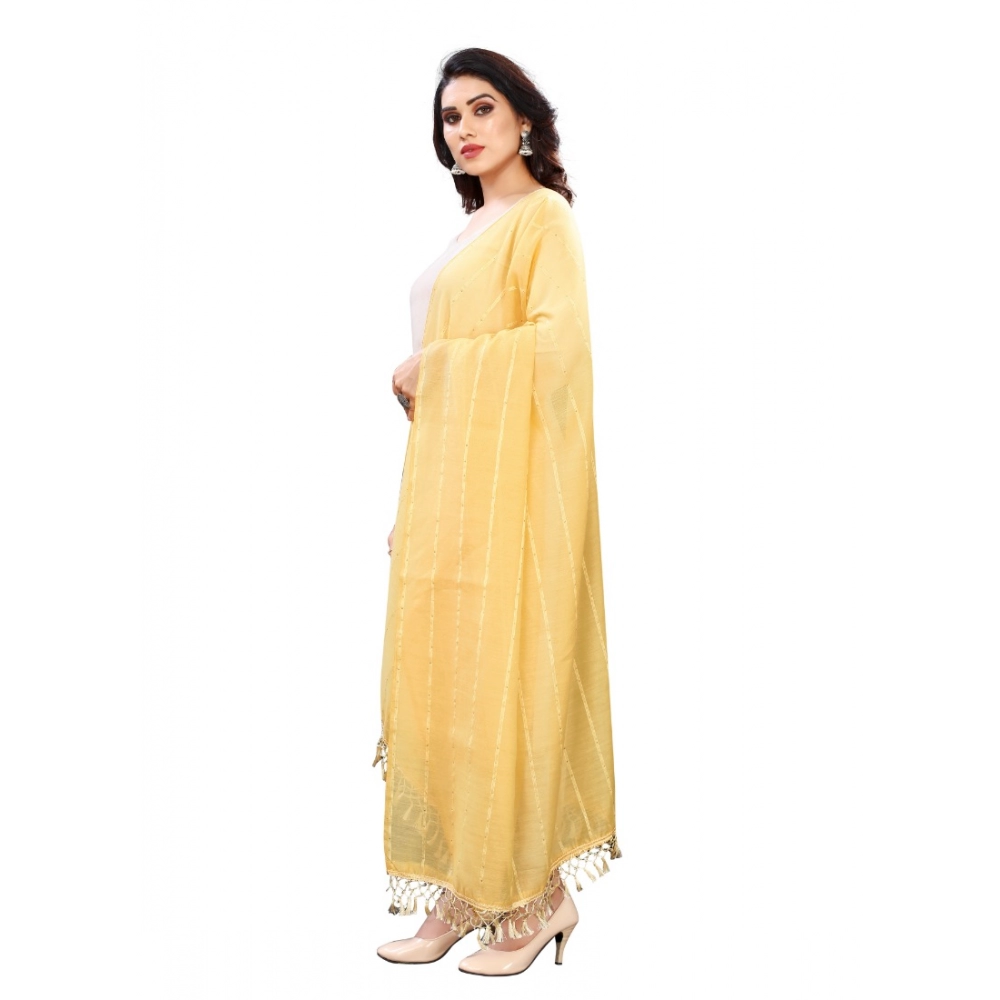 Generic Women's Cotton Silk Strips Printed Dupatta (Yellow, Length:2-2.4 mtr) Generic Women's Cotton Silk Strips Printed Dupatta (Yellow, Length:2-2.4 mtr)