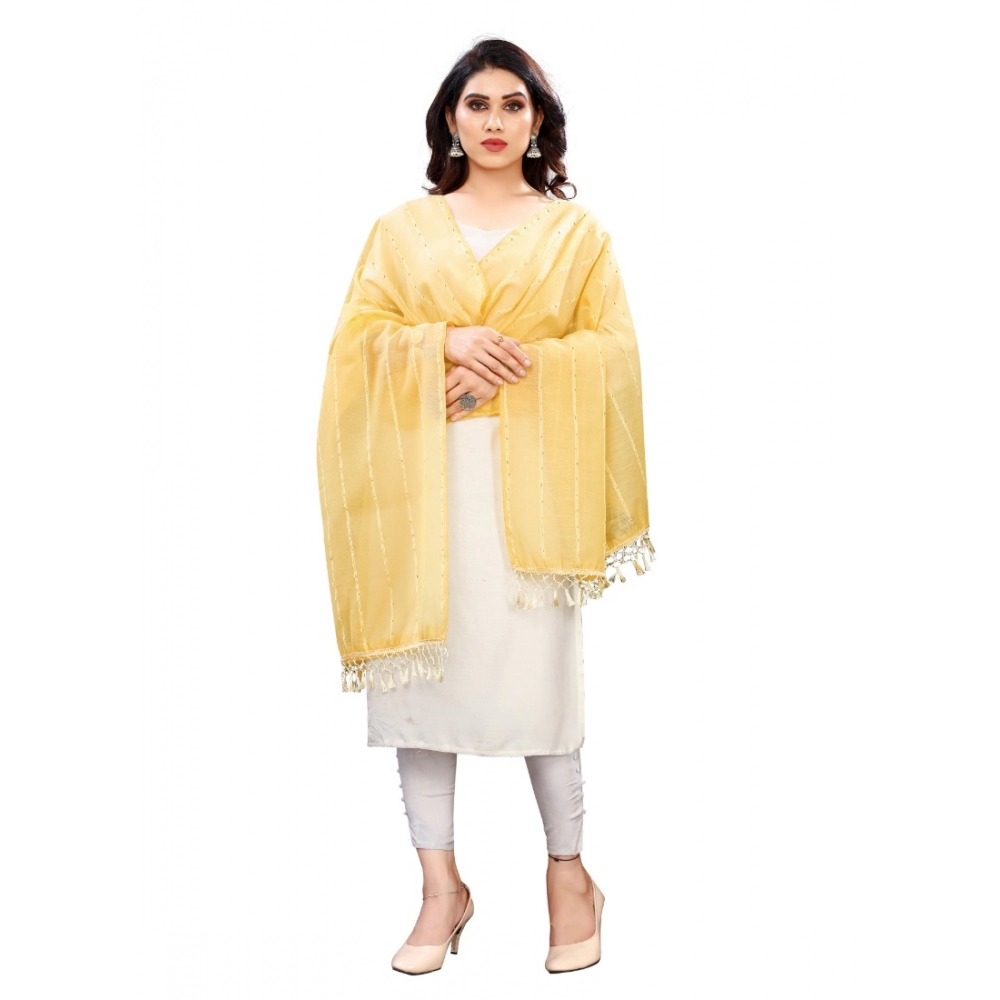 Generic Women's Cotton Silk Strips Printed Dupatta (Yellow, Length:2-2.4 mtr) Generic Women's Cotton Silk Strips Printed Dupatta (Yellow, Length:2-2.4 mtr)