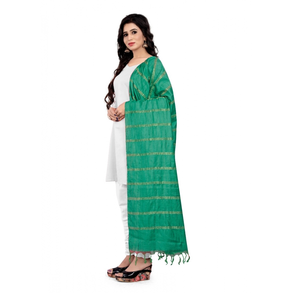 Generic Women's Cotton Jari Woven Work Dupatta (Green, Length:2-2.4 mtr) Generic Women's Cotton Jari Woven Work Dupatta (Green, Length:2-2.4 mtr)