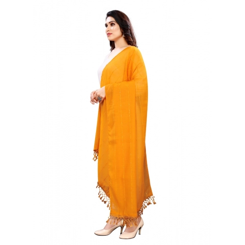 Women's Cotton Silk Strips Printed Dupatta (Musterd Yellow, Length:2-2.4 mtr) Women's Cotton Silk Strips Printed Dupatta (Musterd Yellow, Length:2-2.4 mtr)