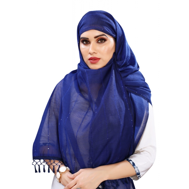 Women's Cotton Silk Strips Printed Dupatta (Blue, Length:2-2.4 mtr) Women's Cotton Silk Strips Printed Dupatta (Blue, Length:2-2.4 mtr)