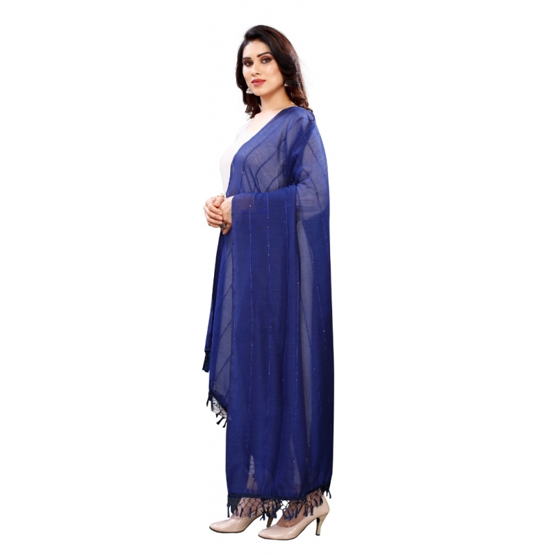 Women's Cotton Silk Strips Printed Dupatta (Blue, Length:2-2.4 mtr) Women's Cotton Silk Strips Printed Dupatta (Blue, Length:2-2.4 mtr)