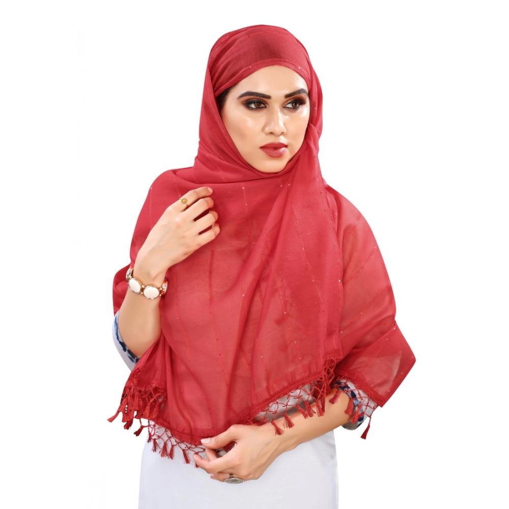 Generic Women's Cotton Silk Strips Printed Dupatta (Maroon, Length:2-2.4 mtr) Generic Women's Cotton Silk Strips Printed Dupatta (Maroon, Length:2-2.4 mtr)