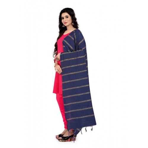 Women's Cotton Jari Woven Work Dupatta (Blue, Length:2-2.4 mtr) Women's Cotton Jari Woven Work Dupatta (Blue, Length:2-2.4 mtr)