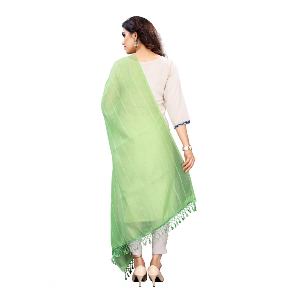 Generic Women's Cotton Silk Strips Printed Dupatta (Parrot Green, Length:2-2.4 mtr) Generic Women's Cotton Silk Strips Printed Dupatta (Parrot Green, Length:2-2.4 mtr)