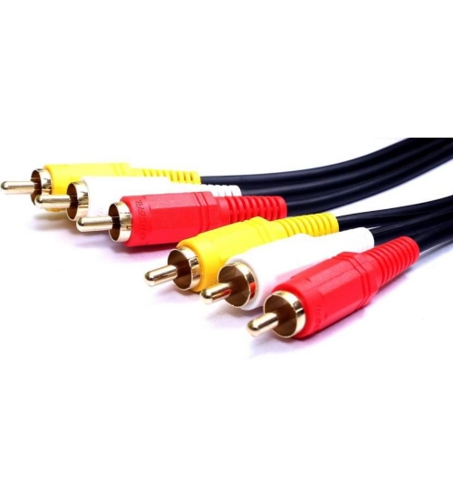 Generic 3RCA Male to 3RCA Male Audio Video Cable 5 Yards Compatible for TV, LCD, LED, DTH, DVD, VCR (Black) Generic 3RCA Male to 3RCA Male Audio Video Cable 5 Yards Compatible for TV, LCD, LED, DTH, DVD, VCR (Black)