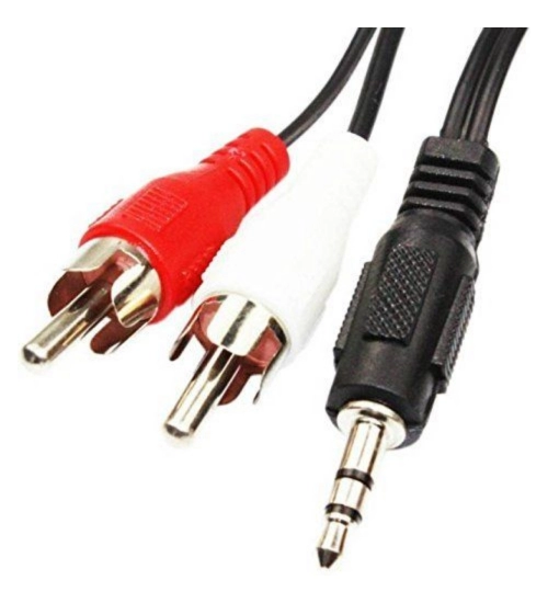 Generic 3.5mm Stereo Audio Male to 2RCA Male EP to 2RCA 3 Yards Connects Mobile and Home Theatre (Black)