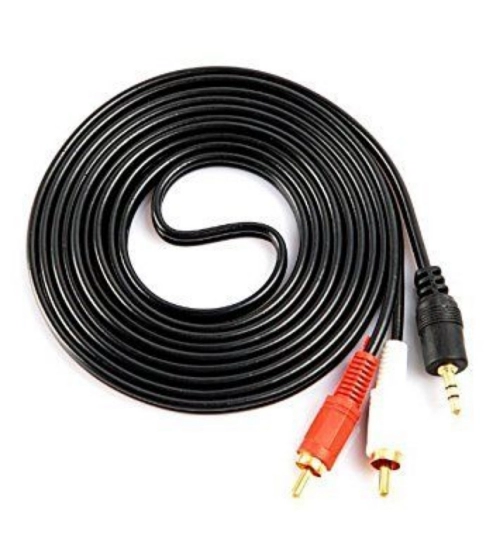 Generic 3.5mm Stereo Audio Male to 2RCA Male EP to 2RCA 1.5 Yards Connects Mobile and Home Theatre (Black)