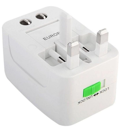 Generic Universal Travel Adapter with 125V 6A, 250V Surge_Spike Protected Electrical Plug White (White)