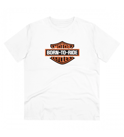 Generic Men's PC Cotton Bike Ride Design Printed T Shirt (Color: White, Thread Count: 180GSM)
