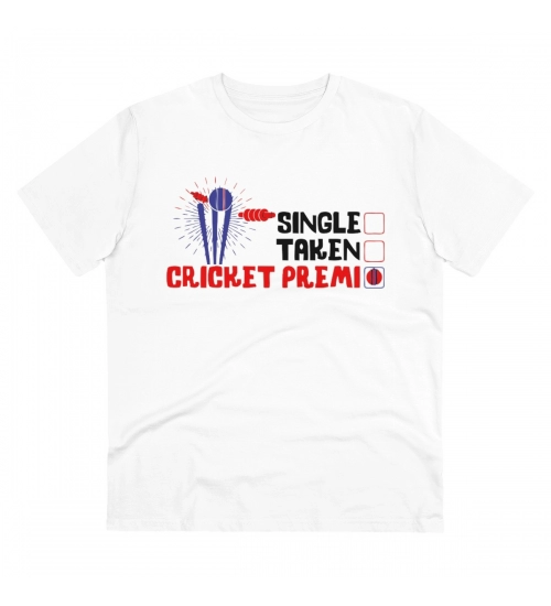 Generic Men's PC Cotton Cricket Design Printed T Shirt (Color: White, Thread Count: 180GSM)