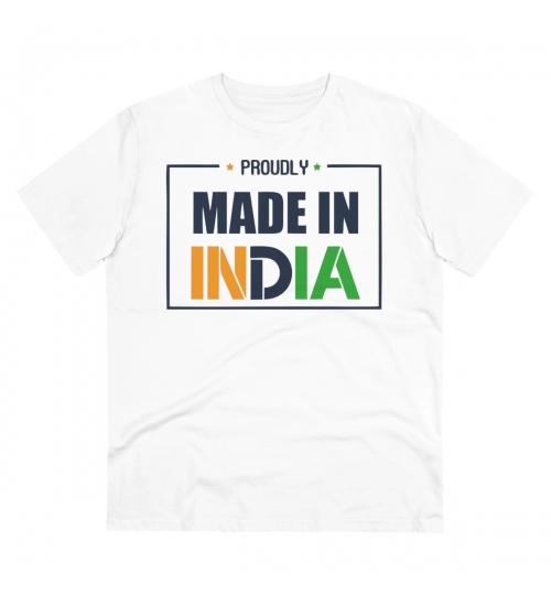 Generic Men's PC Cotton Made In India Printed T Shirt (Color: White, Thread Count: 180GSM)