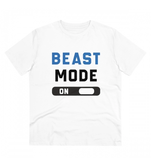 Generic Men's PC Cotton Beast Mode On Printed T Shirt (Color: White, Thread Count: 180GSM)