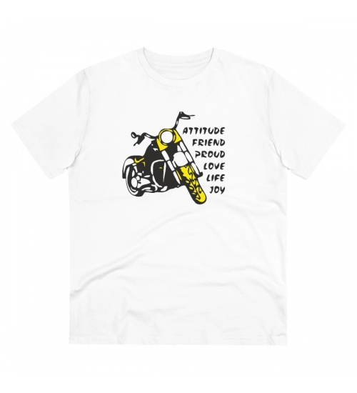 Generic Men's PC Cotton Bike Ride Design Printed T Shirt (Color: White, Thread Count: 180GSM)